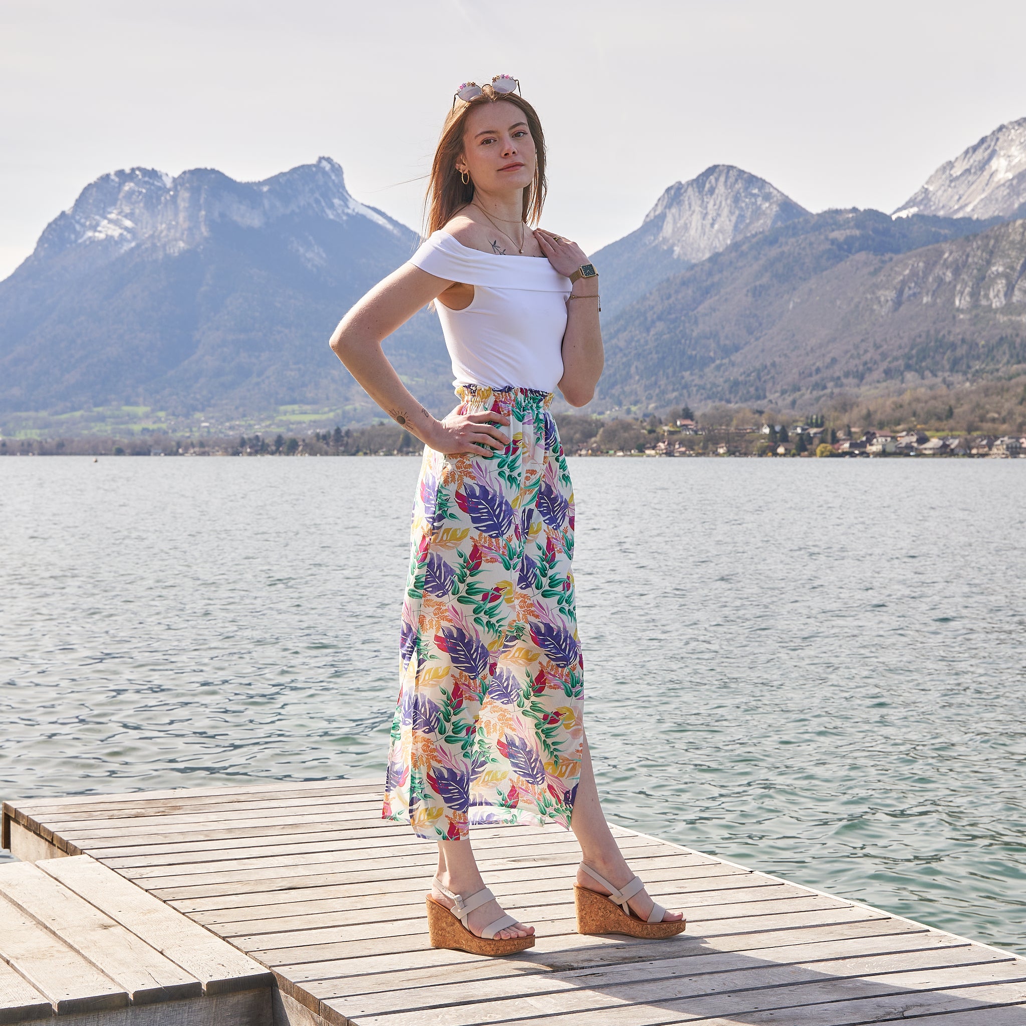 Jupe longue fendue Louane