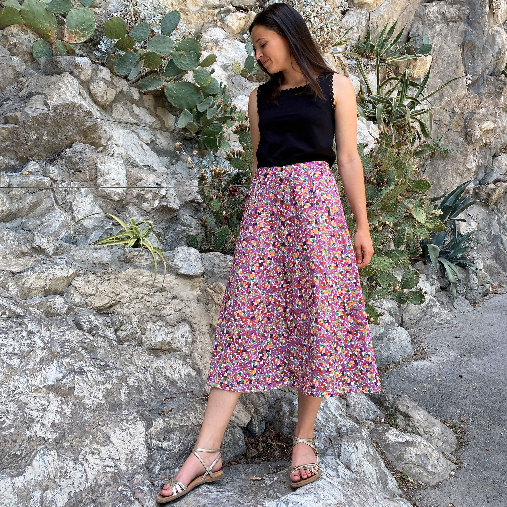 Jupe boutonnée discount