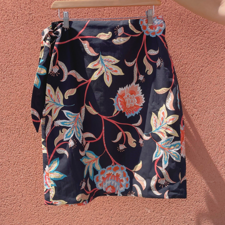 Jupe droite portefeuille midi - Eglantine