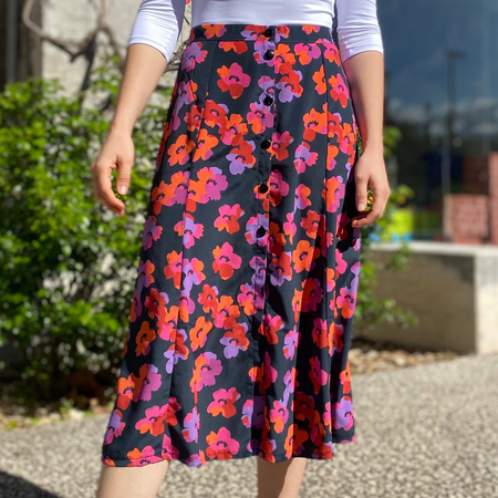 Jupe patineuse boutonnée - Axelle