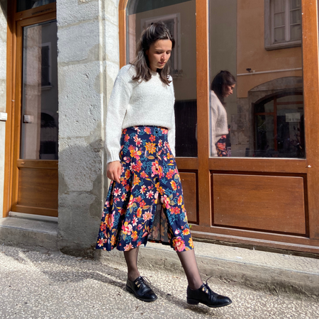 Jupe patineuse boutonnée - Christina