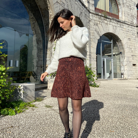 Jupe patineuse boutonnée courte - Carmélia