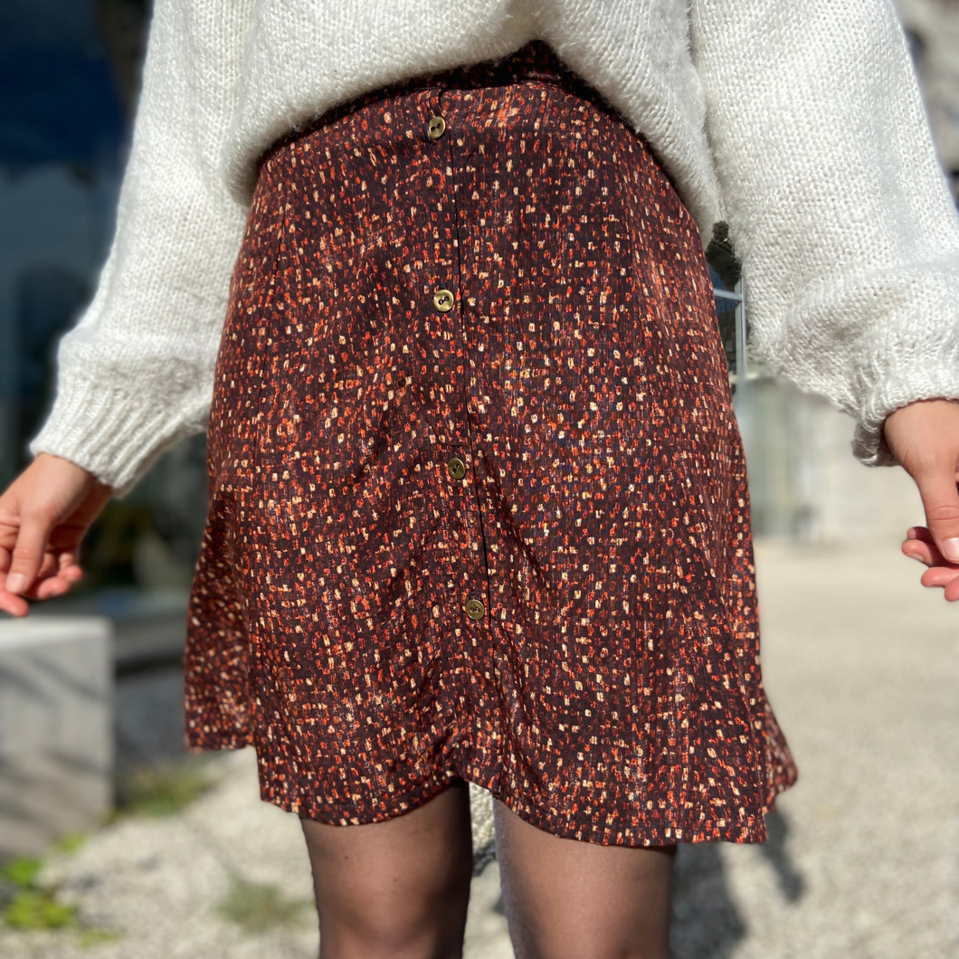 Jupe patineuse boutonnée courte - Carmélia