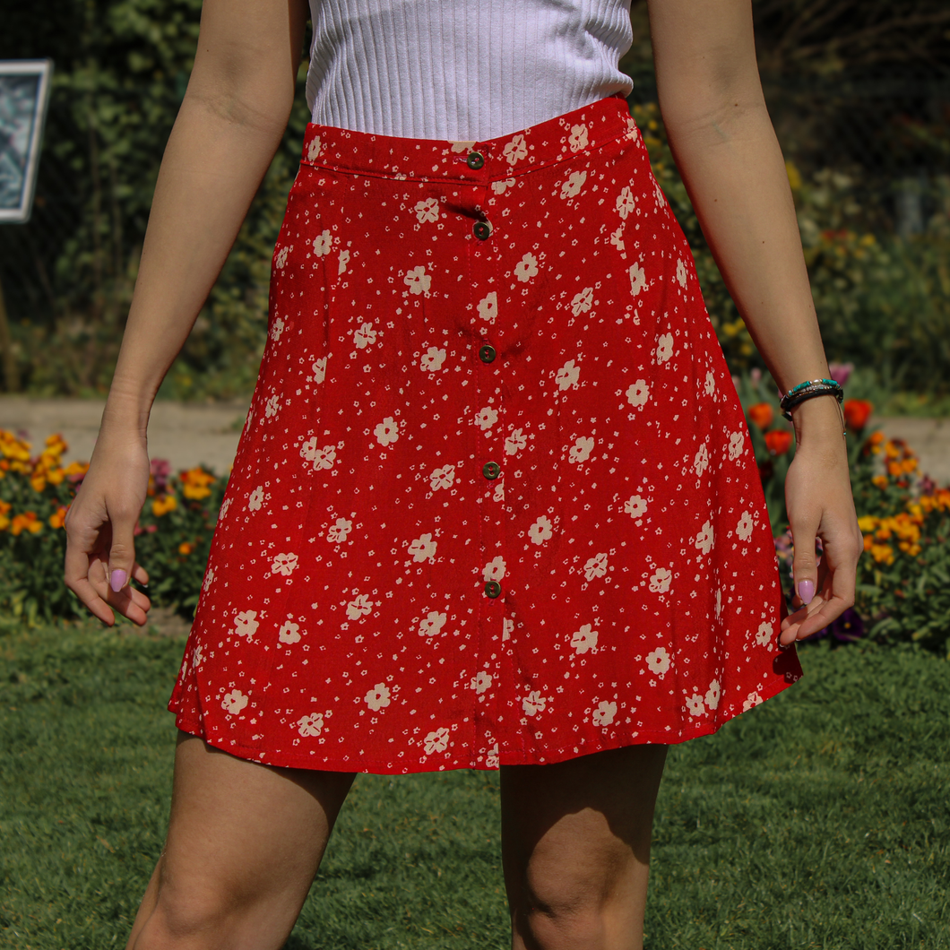Jupe patineuse boutonnée courte - Sybille