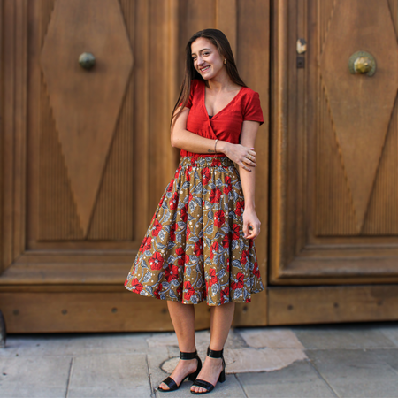 Jupe patineuse midi - Talia