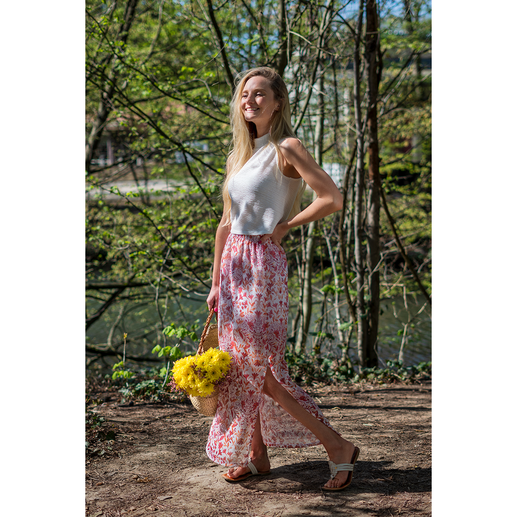 Jupe longue fendue des deux cotes Heloise