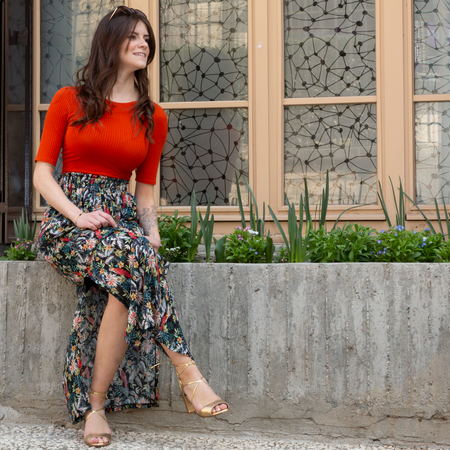 Jupe longue fendue Eya