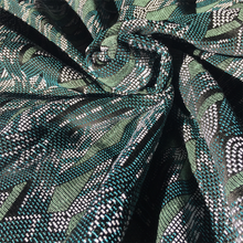 Charger l&#39;image dans la galerie, Tissu - Brocart géométrique vert - Belle De Jupe, confection française 
